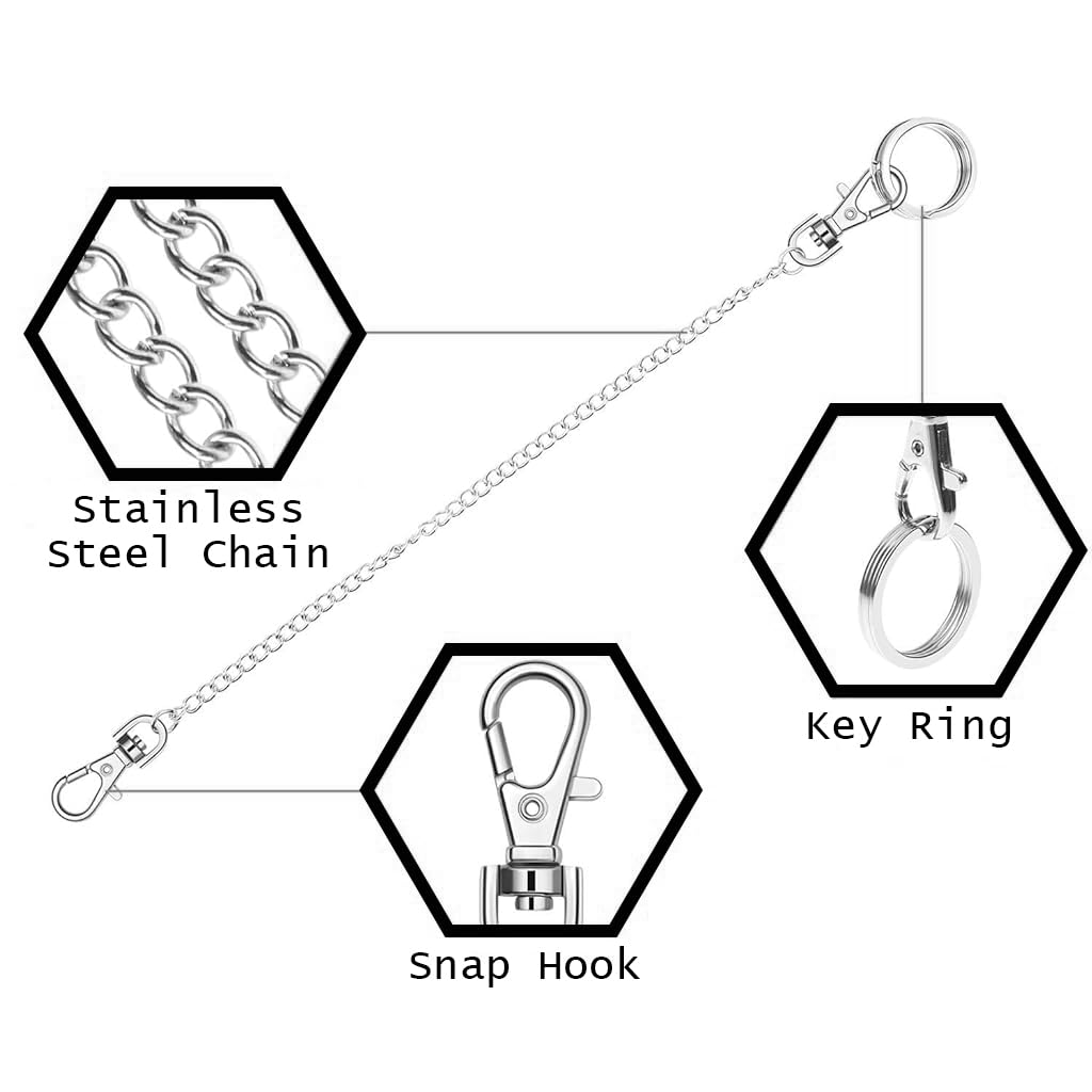 PALAY Pants Chains Set for Women with Lobster Buckles and 3Pcs 44cm Stainless Steel Layers