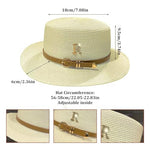 PALAY® Straw Hat Bucket Hat for Women Foldable Summer Sun Hat Wide Brim Flat Top Cap Beach Hat for Women Ladies Outdoor UV Protection - Milk White