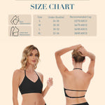 PALAY® Women's Low Back Seamless Bras Backless Multiway Convertible Adjustable Strap Halter Lifting Bra Spaghetti Strap Wire-Free with Padded Removeable, M