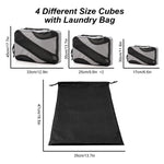 PALAY Travel Organizer Bag Set for Luggage with 4 Sizes Dual Zipper Mesh Pouch Bags