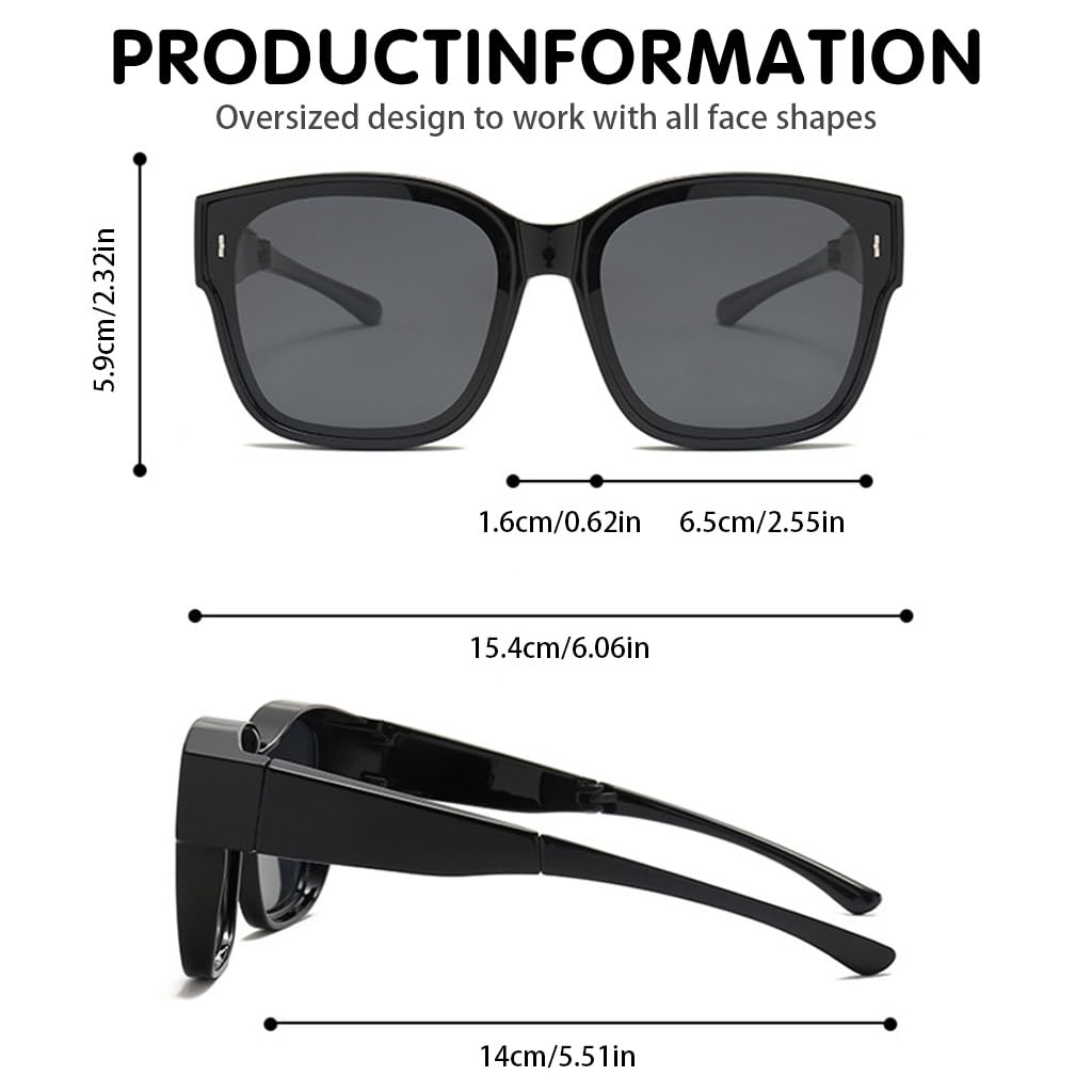 PALAY Sunglasses for Women with Polarized UV400 Lenses featuring Foldable Fit Over Design