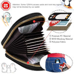PALAY® Girls Card Bag Travel Card Holder with 10 Compartments Wallet Organizer Bag Zipper Pouch PU Cartoon Penguin Zipper Card Bag RFID Blocking Travel Card Holder 2 PCS
