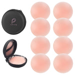 PALAY Nipple Cover for Women with 4 Pairs 6.5cm Reusable Self Adhesive Silicone Pads | Breathable Invisible Pasties for Dresses