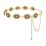 PALAY Belt for Women Dresses with Golden Metal Concho Chain for Saree and Boho Style