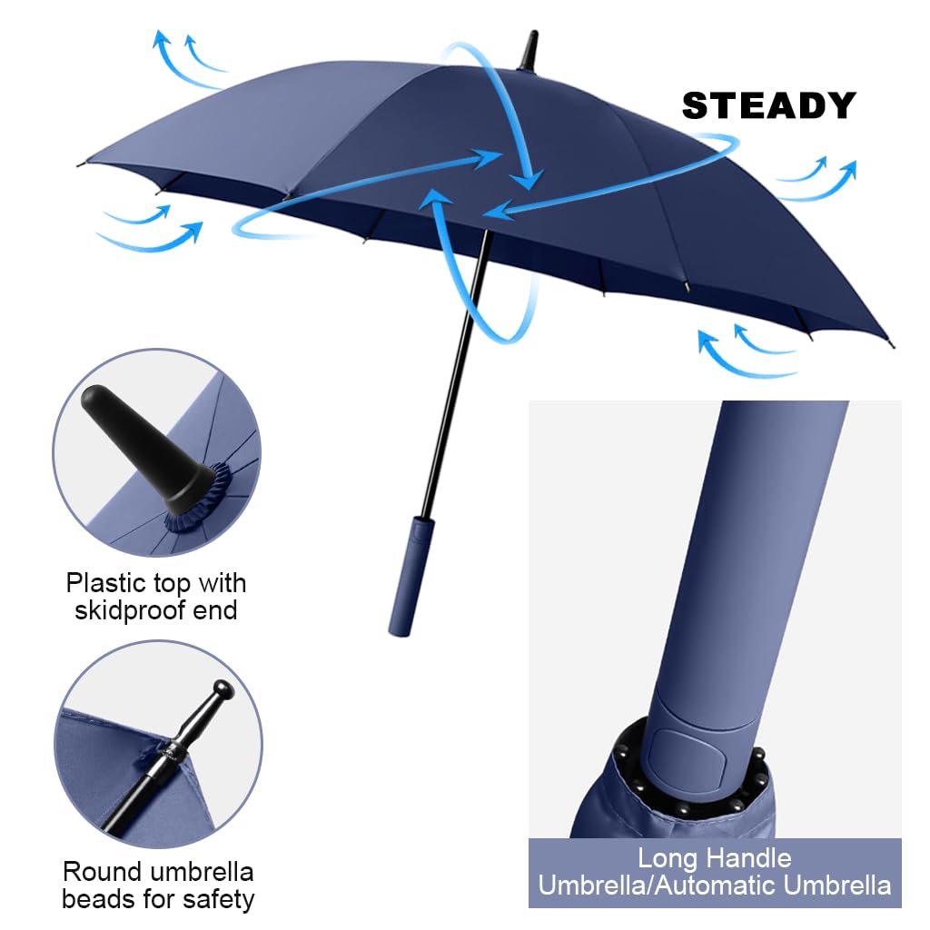 PALAY Umbrella for Men with 132cm Canopy and Auto One Touch Open | 8 Fiberglass Ribs