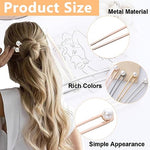 PALAY® 4pcs Large Pearl Hair Stick for Buns, Metal Juda Pin U Pin for Hair, 5.8in Long Hair Pins for Women Stylish Chignon Hair Bun Stick Hair Bun Accessories Girls Gift