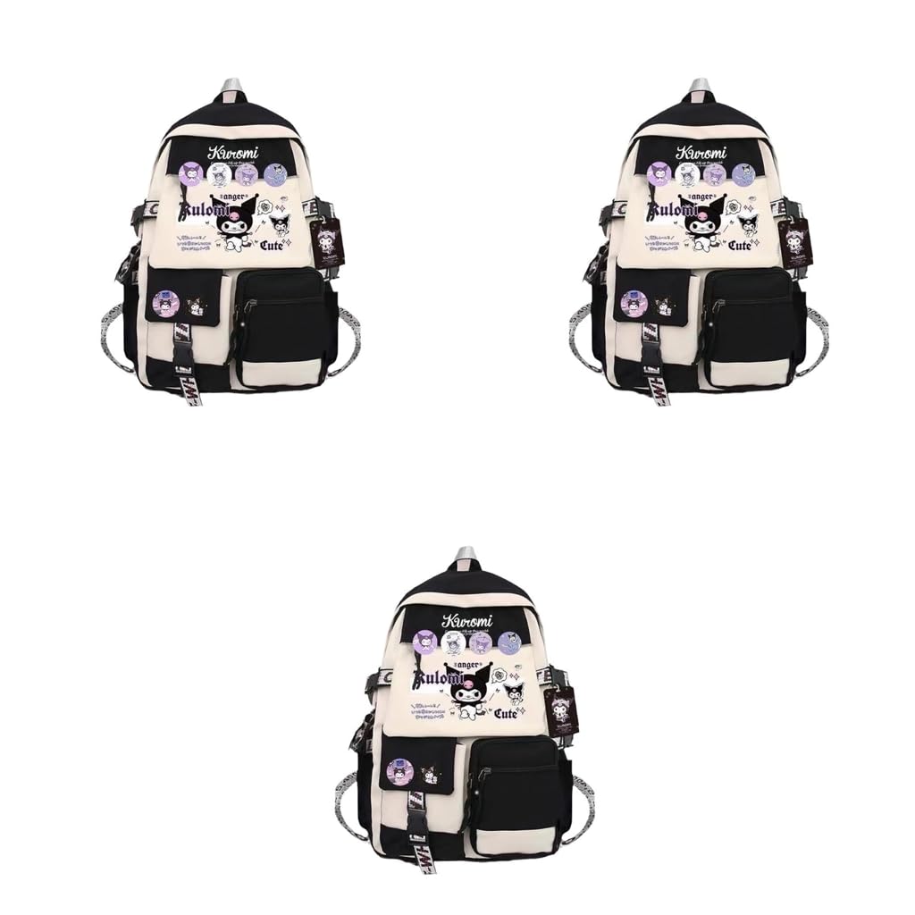 PALAY Kuromi Backpack for School and Travel with Multi Layer 45x30x15cm Design | Oxford Cloth Bag for Girls 6–12 Years