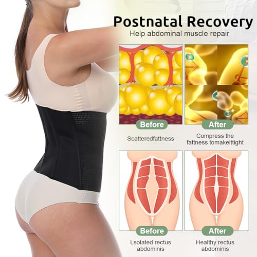 PALAY® Waist Trainer for Women Workout Waist Cincher Tummy Control Corset Shapewear Sports Girdle Slim Body Shaper with Zipper, XL