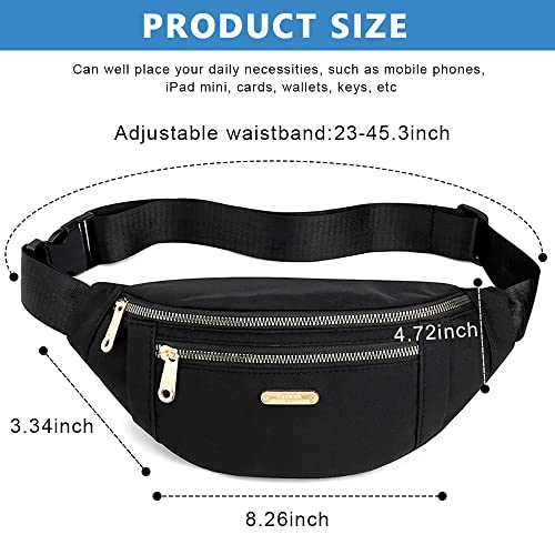 PALAY® Waist Bags for Women Girls with Adjustable Strap, Stylish Bumbag Chest Bag Waterproof Fanny Bag, Oxford Cloth Waist Pack Outdoor Hiking Running Travel