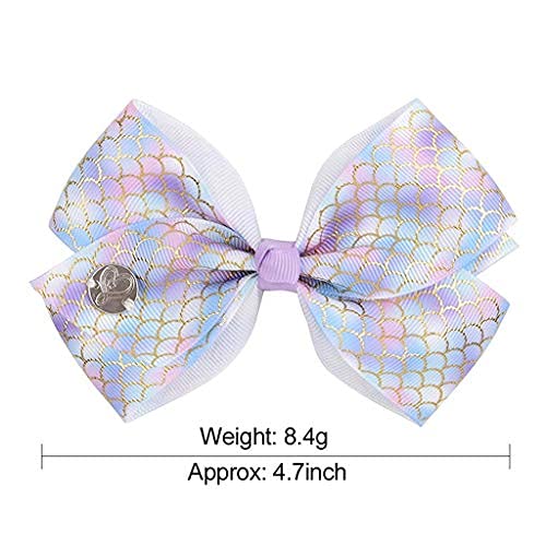PALAY® Bows Alligator Clips Unicorn Grosgrain Ribbon Hair Barrettes Accessories For Ubisex - 6 Pieces, Multicolor