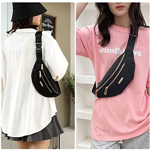 PALAY® Waist Bags for Women Girls with Adjustable Strap Stylish Bumbag Chest Waterproof Fanny Oxford Cloth Pack Outdoor Hiking Running Travel 3PCS