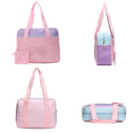 PALAY Girls Book Bag for School and Travel with Double Layer Zipper 36x12x27cm Pink Oxford Cloth | Includes Coin Pouch