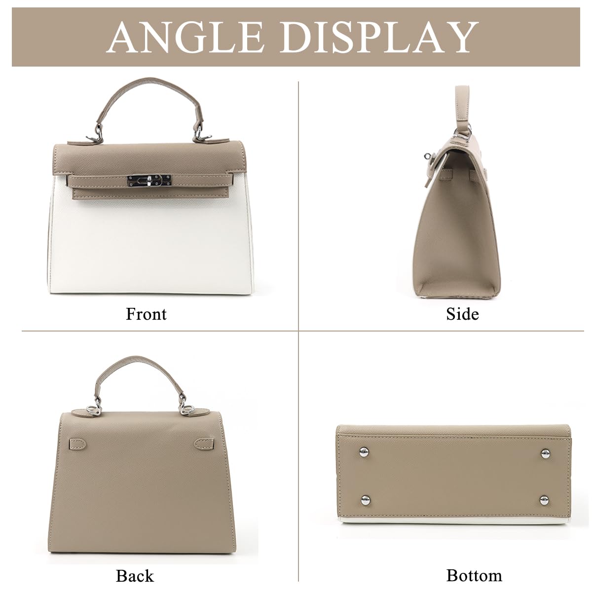 PALAY Leather Handbag for Women featuring Metal Twist Lock and Detachable Shoulder Strap | Ideal Gift