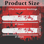 PALAY® 2 Pairs Halloween Stockings Blood Stained Thigh High Socks Zombie Decoration Halloween Costume for Girls Women Cosplay Party Vivid Horror Pranks Socks