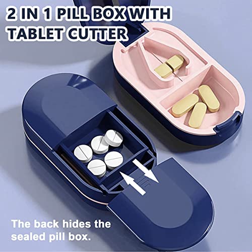 PALAY® Cortador de Pastillas, Pill Cutter con Dispensador de Pastillas, Partidor Pastillas con Hoja Acero Inoxidable, Triturador de Pastillas, Pastillero Portátil para Vitaminas, Pastillas, Tabletas