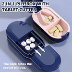 PALAY® Cortador de Pastillas, Pill Cutter con Dispensador de Pastillas, Partidor Pastillas con Hoja Acero Inoxidable, Triturador de Pastillas, Pastillero Portátil para Vitaminas, Pastillas, Tabletas