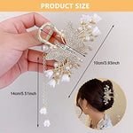 PALAY® Pearl Hair Claw Clips for Women Tassel Butterfly Large Hair Clip Clutchers for Hair Golden Alloy Hair Styling Jaw Clips Bun Hair Accessories Gift