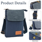 PALAY® Phone Sling Bag Canvas Mini Phone Bag Multi Layer Phone Pouch Fashion Mini Sling Bag Phone Pouch Shoulder Bag Crossbody Phone Bag with Detachable Shoulder Strap