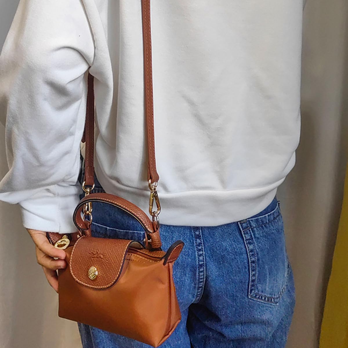 PALAY Shoulder Strap for Crossbody and Satchel Bags with 47 in Adjustable Length | Brown PU Leather Strap featuring eQuick Release Kit