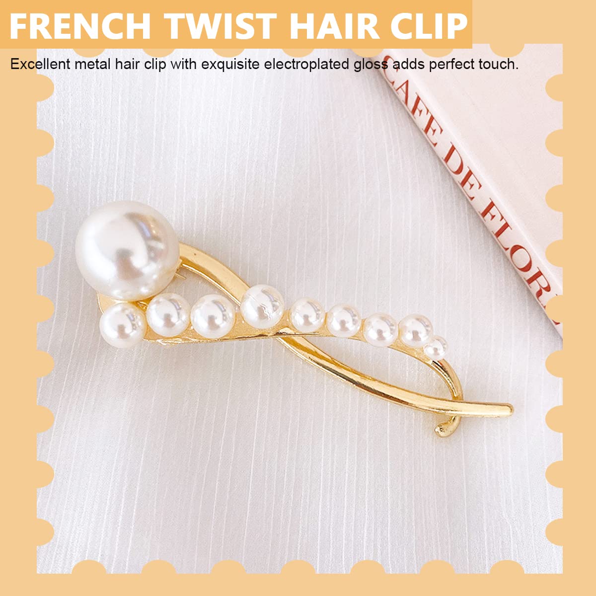 PALAY Hair Clips for Women featuring Alloy Pearl Banana Clip for French Twist Hairstyles | Elegant Metal Claw Accessory for Daily and Party Wear