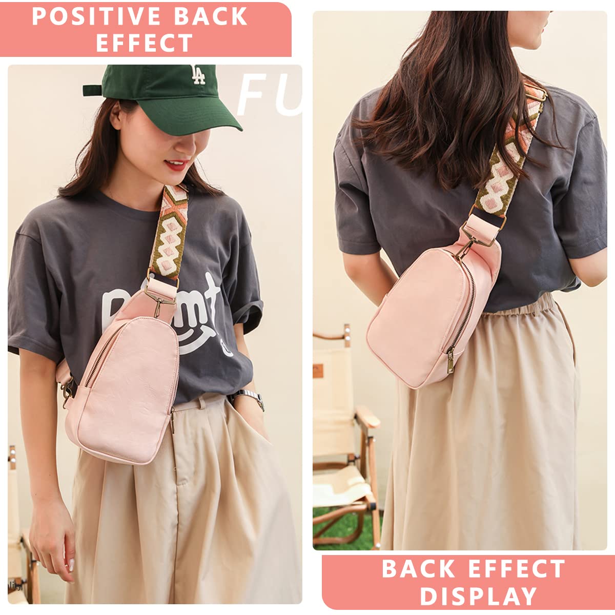 PALAY Cross Body Chest Bag for Daily Commuting featuring 13.5×23×7.5 cm PU Design | Pink