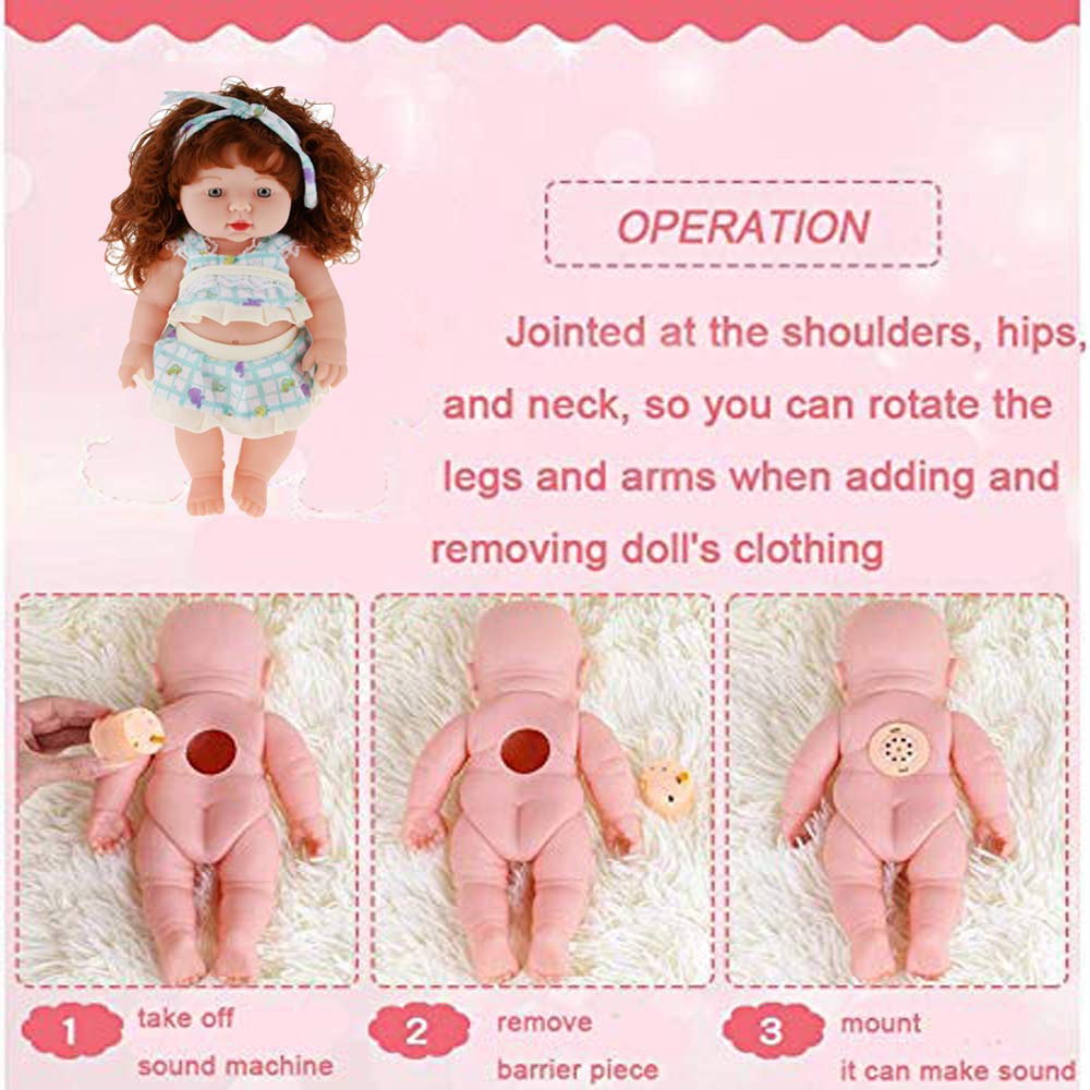 PALAY Baby Girl Vinyl Doll for Kids with Rotatable Arms and Legs 30 cm | Removable Clothes Set