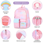 PALAY® School Bag for Girls and Boys Waterproof Stylish Durable Kids Bag Burden Relief Cartoon School Backpacks for Kids Birthday Gift Backpack for School, Picnic (6-12 Years Old) - Pink