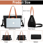 PALAY® Women Tote Bag 15.6 inches Laptop Carry-on Bag with Removable Shoulder Strap Fashion Carry All Bag Waterproof Nylon Briefcase Bag Crossbody Bag Casual Hand Bag, 39x18x31cm