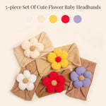 PALAY® 5 Pcs Baby Flower Headbands Baby Girls Nylon Headbands Soft Hairbands Hair Accessories for Newborn Infant Toddler Kids