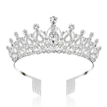 PALAY Crystal Tiara Crown for Weddings and Proms featuring Side Comb Design | Alloy and Rhinestones 5.9×1.8 in