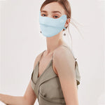 PALAY Sun Protection Mask for Women with Adjustable Ties and Soft Fabric | Reusable Blue Face Cover for Outdoor Sports