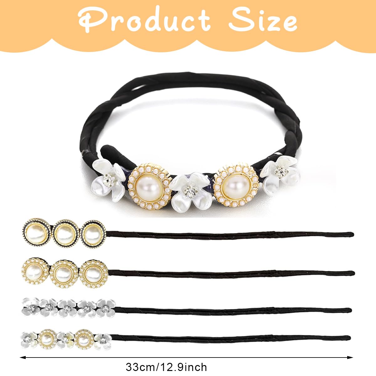 PALAY Hair Bun Maker for Elegant Hairstyles with Hidden Wire and Pearl Closure | 4pcs Set