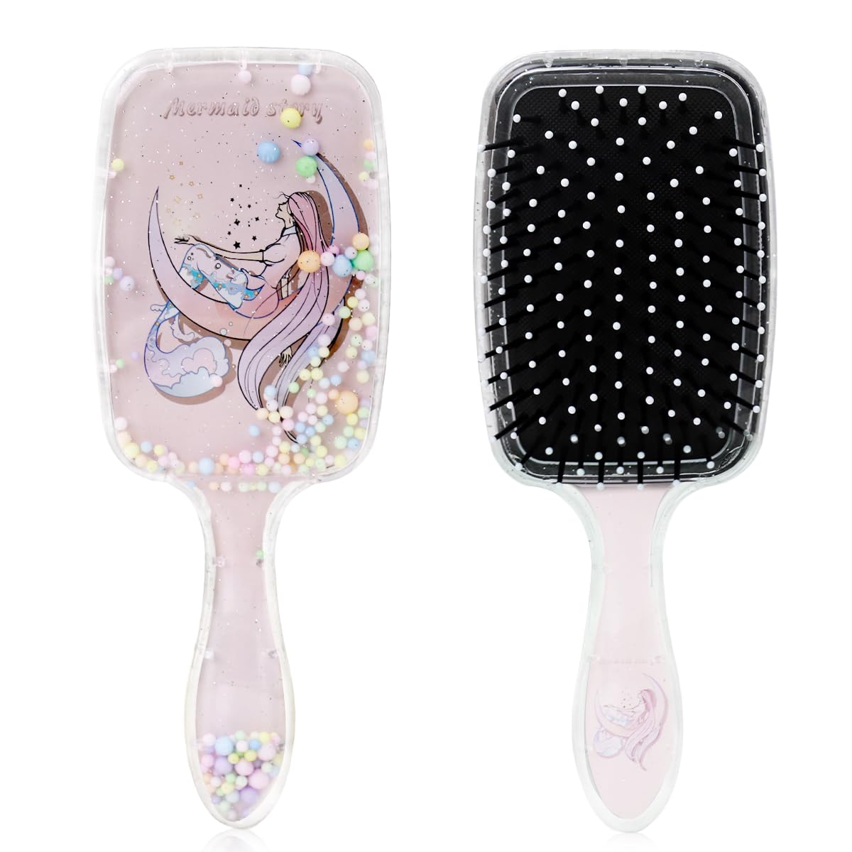 PALAY® Women Paddle Hair Brush Paddle Hair Brush Kawaii Cartoon Paddle Hair Brush Soft Touch Scalp Massager Detangler Hair Brush Hair Styling Brush, 8.2x3.1 Inches