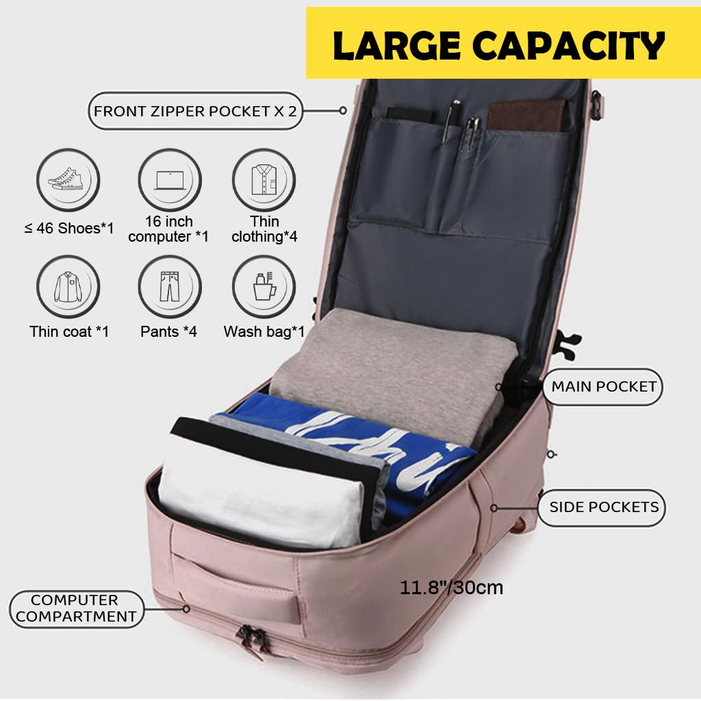 PALAY Travel Backpack for Women with Dual Handle and Shoe Compartment 29x14x44cm | Compact Laptop Bag