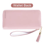 PALAY Women’s Long Wallet with 10 Card Slots and Zip Closure in Pink | Vegan PU Leather Purse