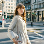 PALAY Women Bag for Everyday Use with Detachable Webbing Strap and Phone Pouch | White PU Crossbody Purse