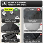 PALAY Umbrella for Travel and Outdoor Use with 10 Dual Ribs and Carabiner Handle | 50 inch UV Shield