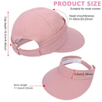 PALAY® Sun Hat Women 2 in 1 Wide Brim Sport Beach Caps for Women Summer UV Protection Cap with Detachable Top for Outdoor Fishing Baseball, Pink