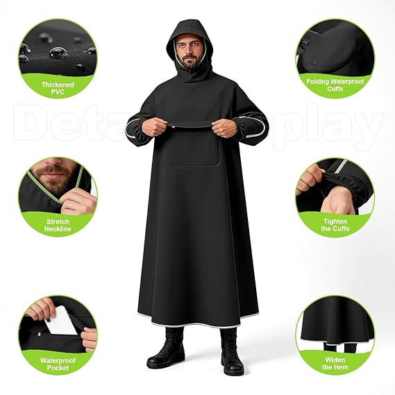 PALAY® High Collar Motorcycle Raincoat with Hood