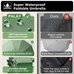 PALAY Auto 3 Fold Large Umbrella for Travel with 50in Canopy and 10 Dual Ribs | Green UV Shield