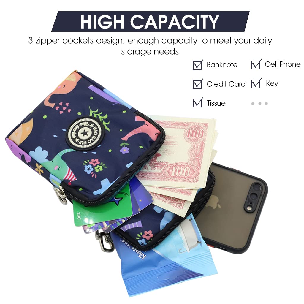 PALAY Women Sling Bag for Daily Use featuring 3 Zipper Pouches and Detachable Strap Blue