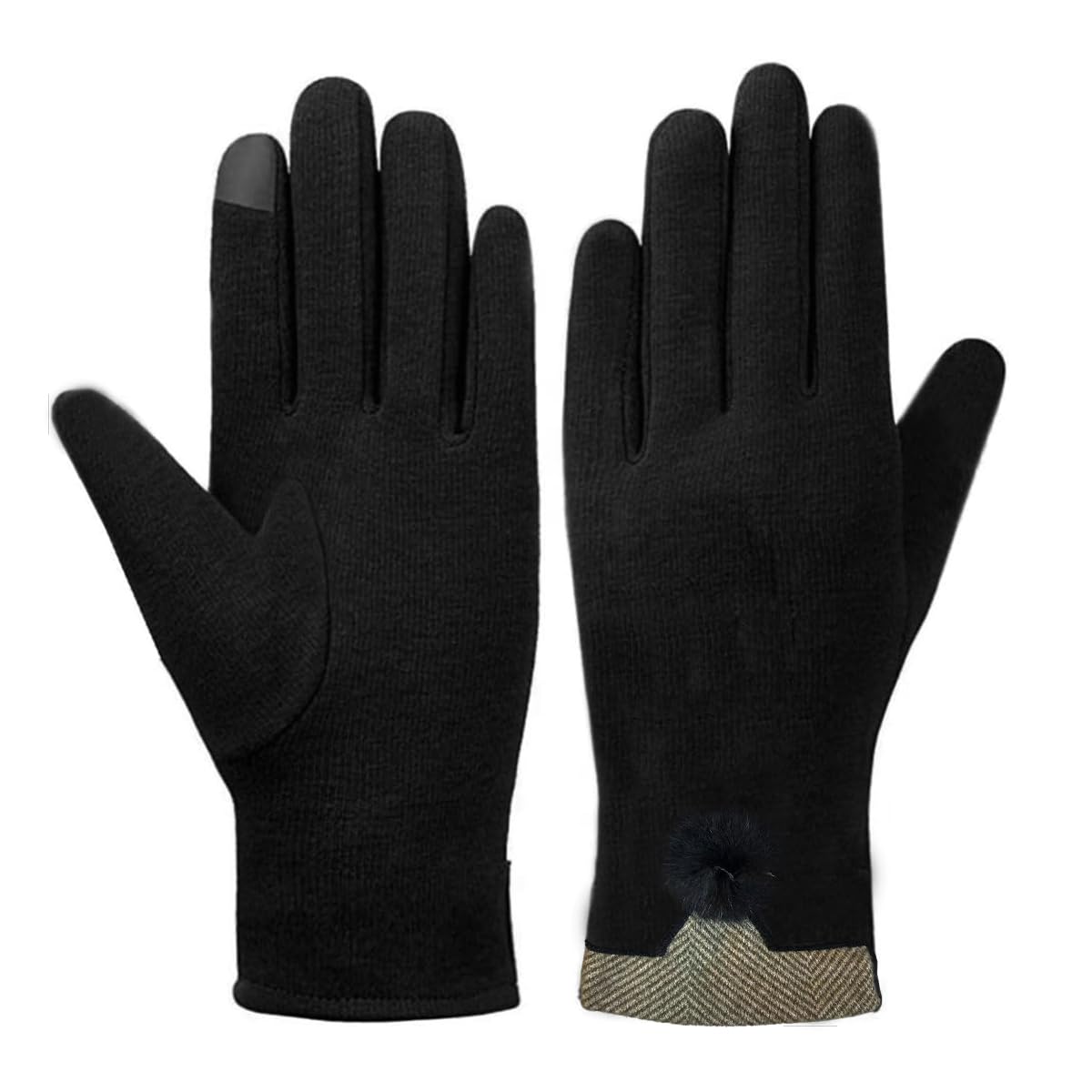 GUSTAVE® Winter Women Gloves, Wool Fleece Liner Touchscreen Gloves, Thermal Warm Winter Gloves, Outdoor Sports Gloves Thermo