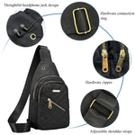 PALAY Crossbody Sling Bag for Women with Oxford Cloth in Stylish Black | Travel Shoulder Phone Bag
