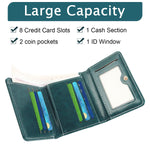 PALAY Small Wallet for Women with 8 Card Slots and RFID Blocking | Vintage Turquoise PU Leather Trifold Purse