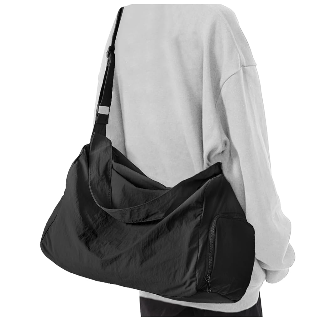PALAY® Gym Bags with Shoe Compartment Workout Sport Duffle Bag for Women Travel Waterproof Shoulder Overnight Bags Lightweight Carry on Tote Bag for Swim, Yoga, Dance(Black