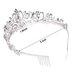 PALAY® Silver Crystal Tiara Crown Headband Princess Elegant Crown With Combs For Women Girls Bridal Wedding Prom Birthday Party