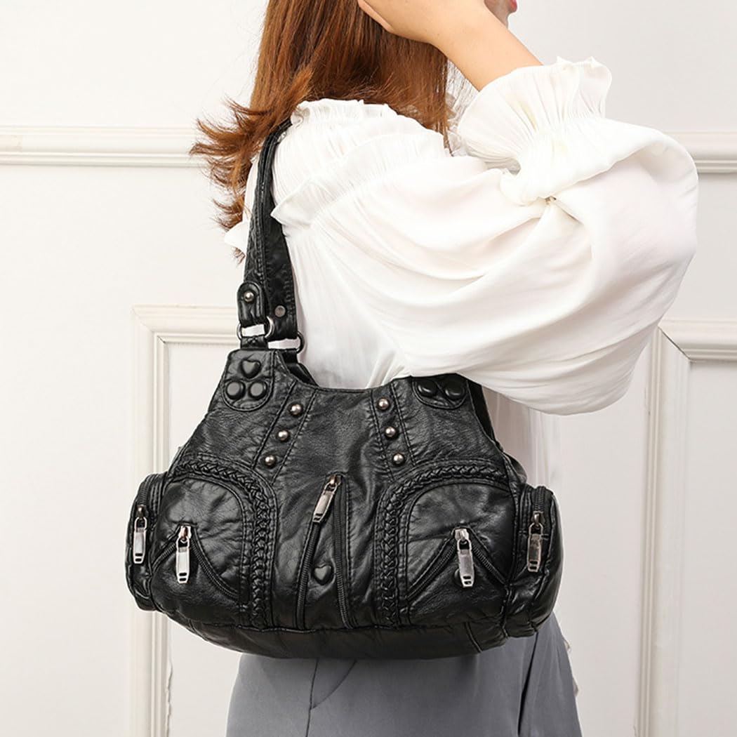 PALAY Hobo Purses for Women featuring Rivet Embellishments and 30x12x22cm Spacious Interior
