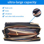 PALAY Women Mini Crossbody Phone Bags for Everyday Use with 6 Card Slots and Smooth Zippers | Pink and Black PU Leather Set
