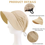 PALAY Polyester Bucket Hat for Women with Wide Brim and Adjustable Drawstring | Khaki 56–58 cm