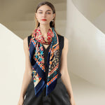 PALAY® Satin Scarf for Women Square Silk Feeling Head Scarf Shawl Waps Comfy Polyester Hair Wrapping Scarves for Women Girls - 43.5×43.5 In (Tree of Life Prints)